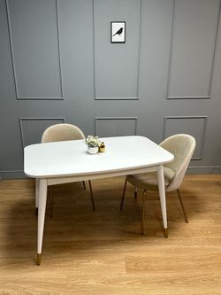 Стол KENNER K1200 белый/стекло белое сатин