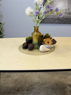 Стол Kenner AK1400, черный/керамика OKARA LIGHT YELLOW арт.170185