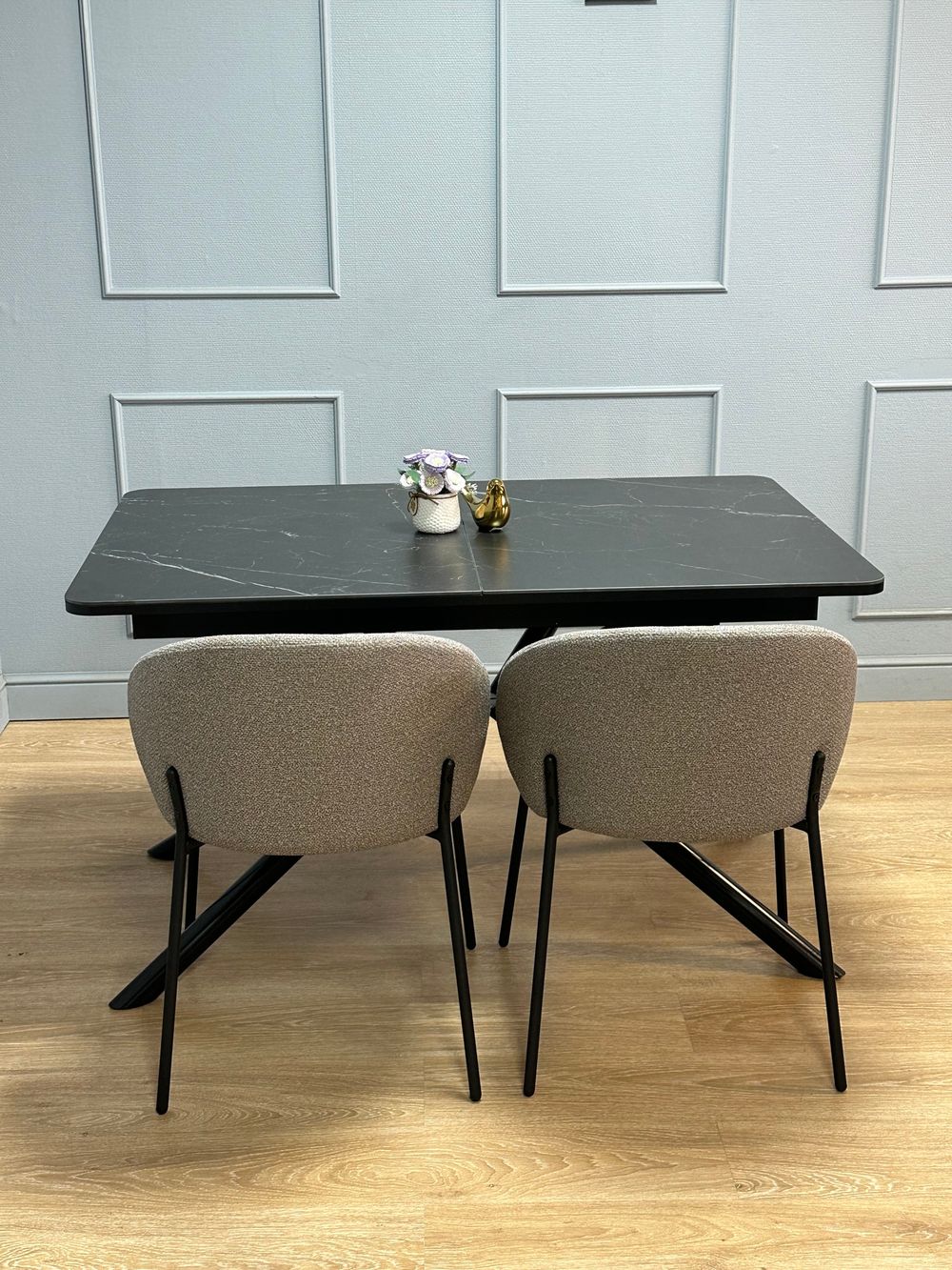 Стол KENNER DC1300 черный/керамика мрамор черный