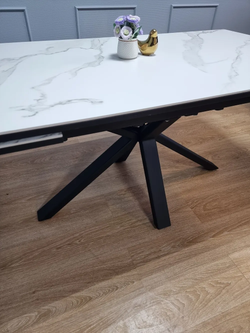 Стол KENNER ME1600 черный/керамика мрамор черный