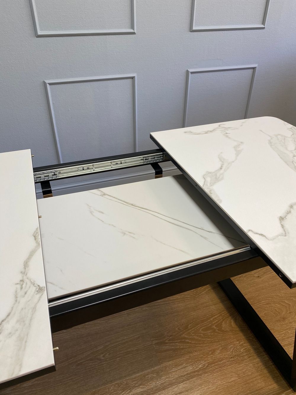 Стол KENNER AZ1200 черный/керамика мрамор белый