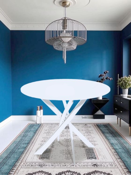 Стол KENNER R1000 белый/стекло белое глянец