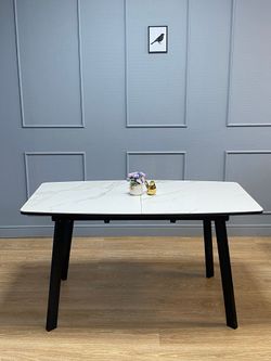 Стол KENNER AA1400 черный/керамика белая