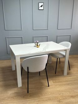 Стол KENNER BL1300 белый/керамика мрамор белый