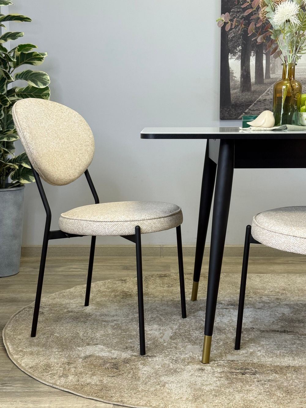 Стул KENNER 301SD черный/бежевый микробукле