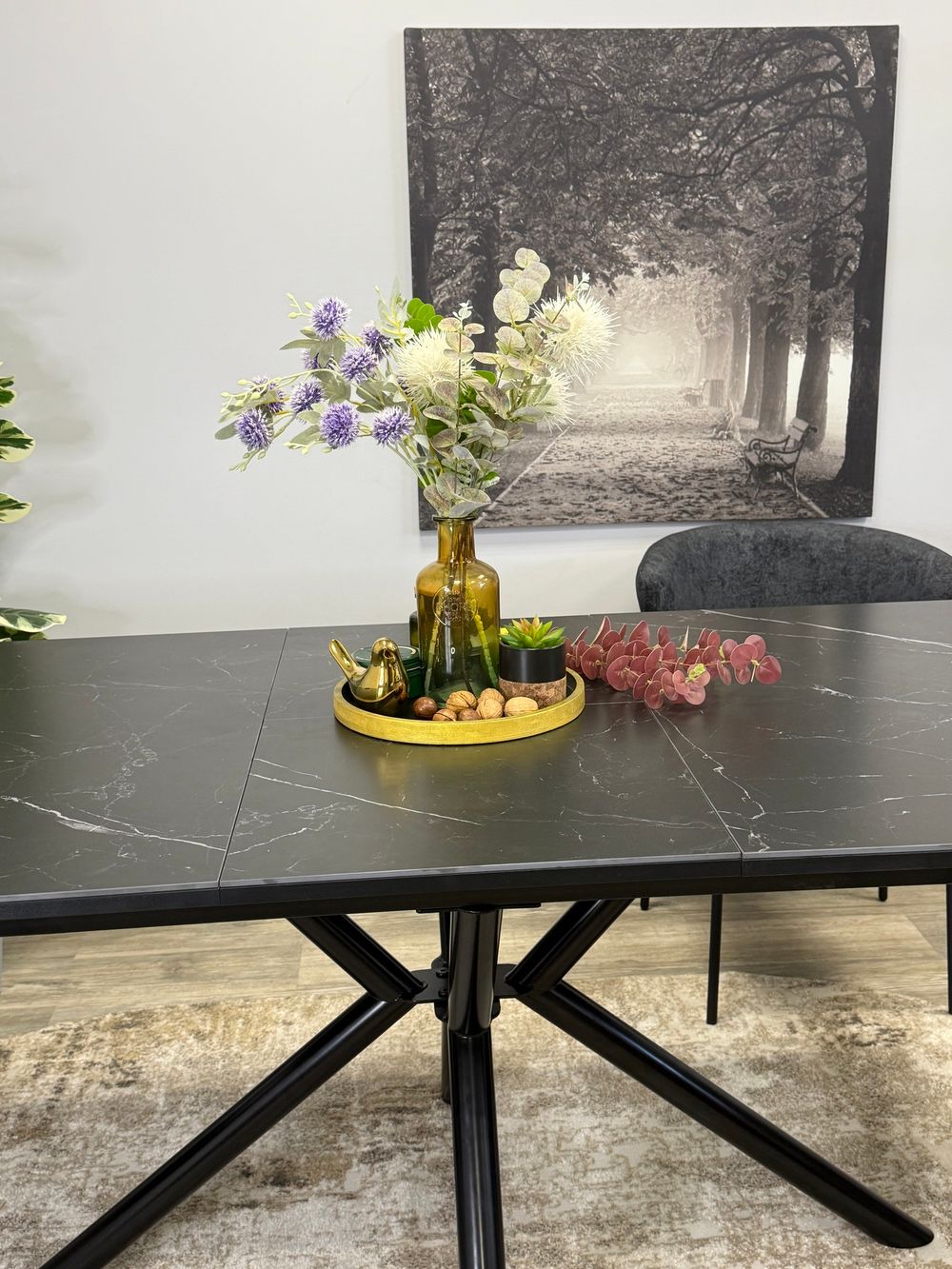 Стол KENNER DM1550 черный/керамика черная