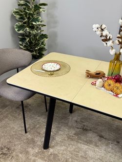 Стол Kenner AK1200, черный/керамика OKARA LIGHT YELLOW арт.170185