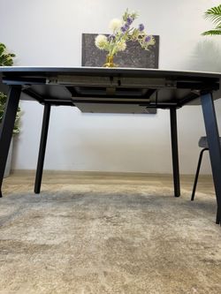 Стол Kenner AK1400, черный/керамика OKARA LIGHT YELLOW арт.170185