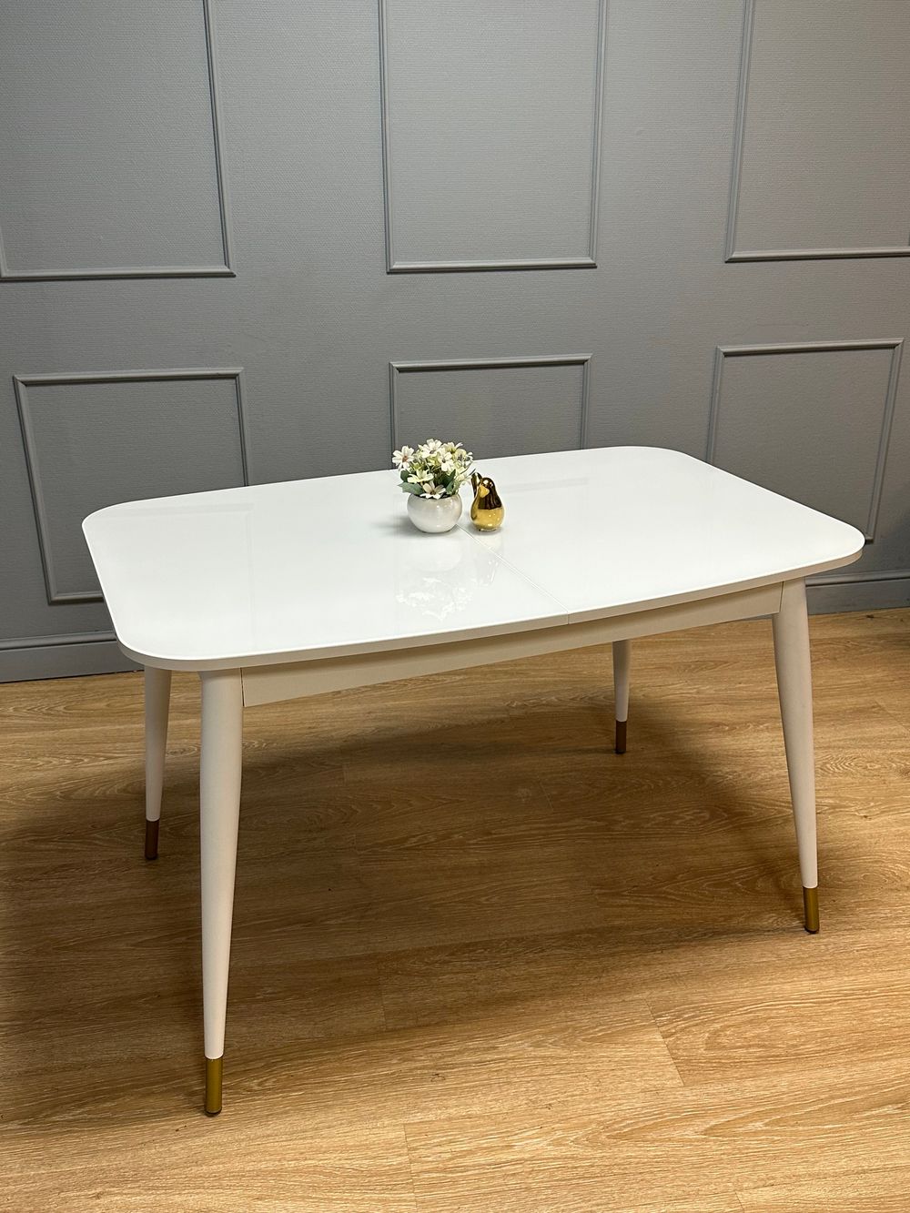 Стол KENNER 1200K белый/стекло белое глянец