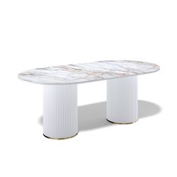 Стол KENNER LDs2000 белый/керамика GILT WHITE