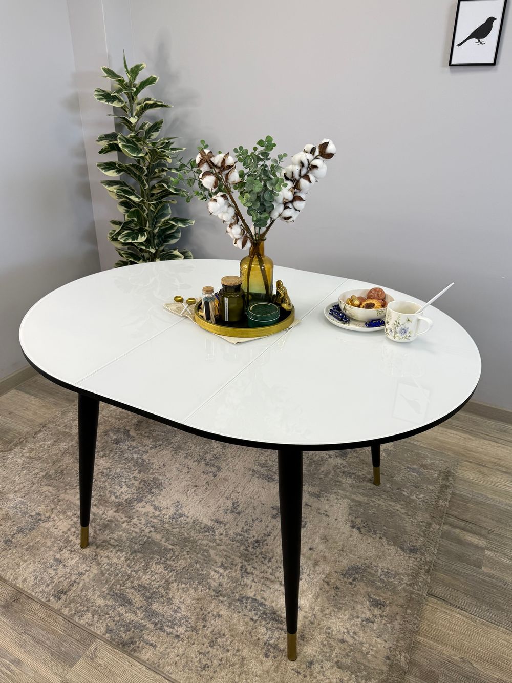 Стол KENNER 1000K венге/стекло белое глянец