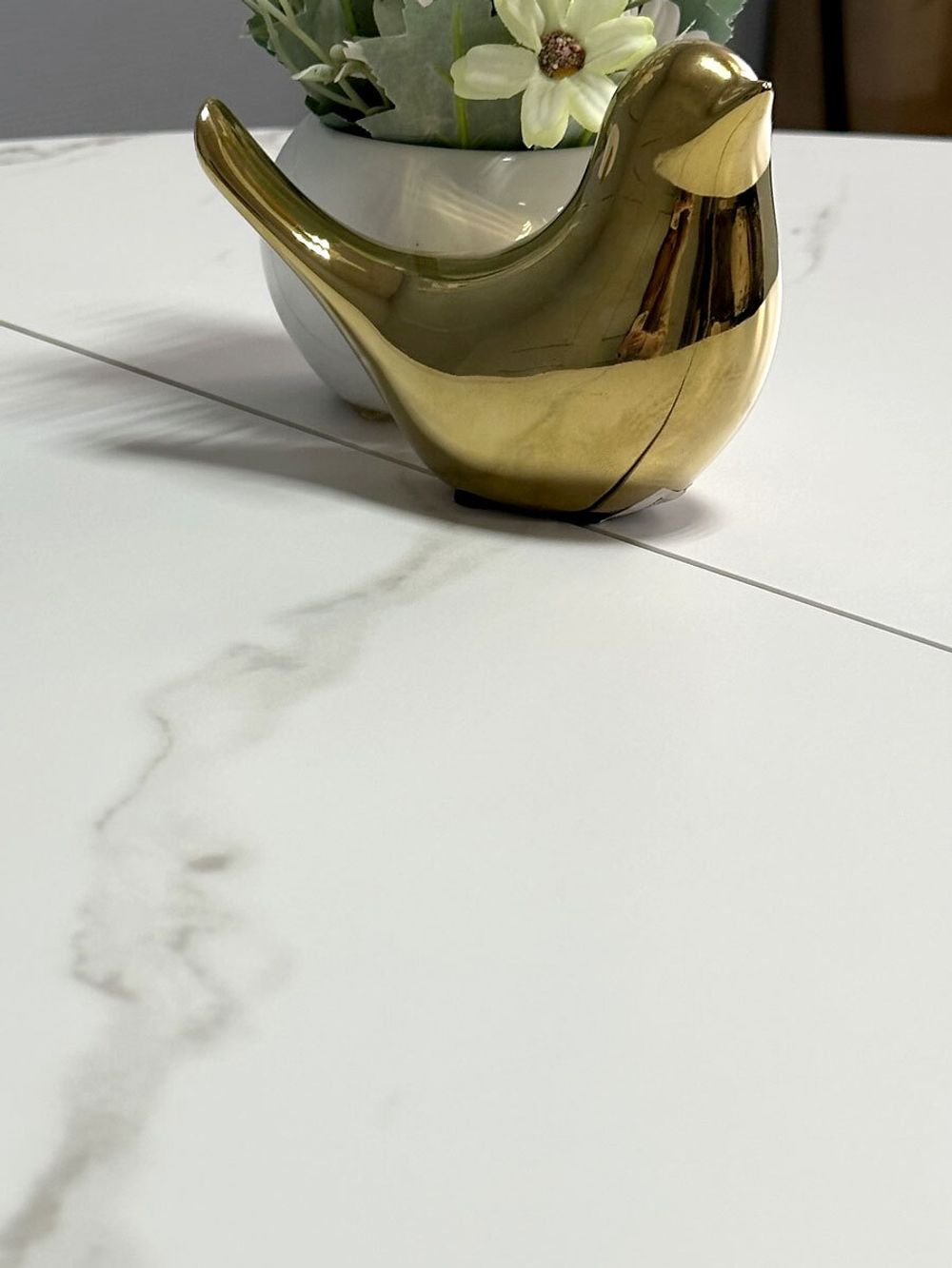 Стол KENNER DO1100 черный/керамика мрамор белый