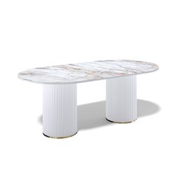 Стол KENNER LD2000 белый/керамика мрамор золотой