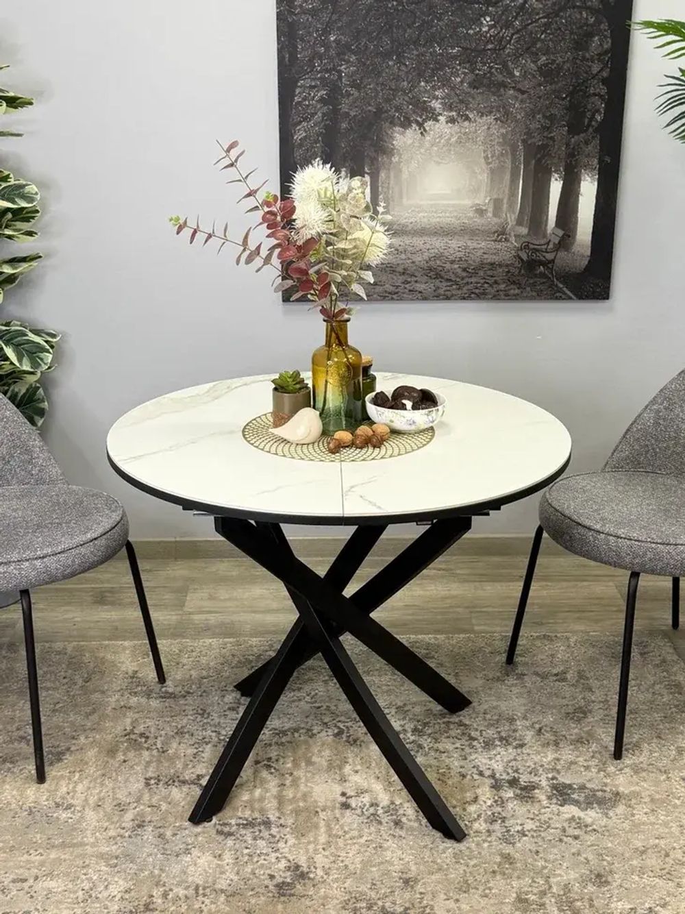 Стол KENNER R900 черный/керамика белая