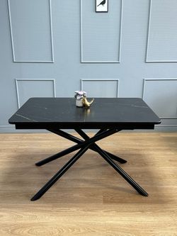 Стол KENNER DK1200 черный/керамика мрамор черный