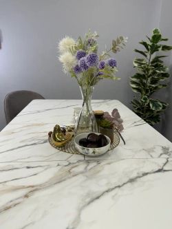 Стол KENNER DM1550 черный/керамика золотая