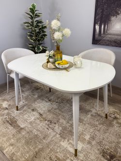 Стол KENNER 1300K белый/стекло белое глянец