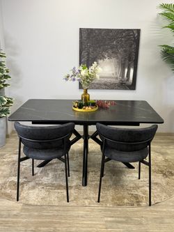 Стол KENNER DM1550 черный/керамика черная