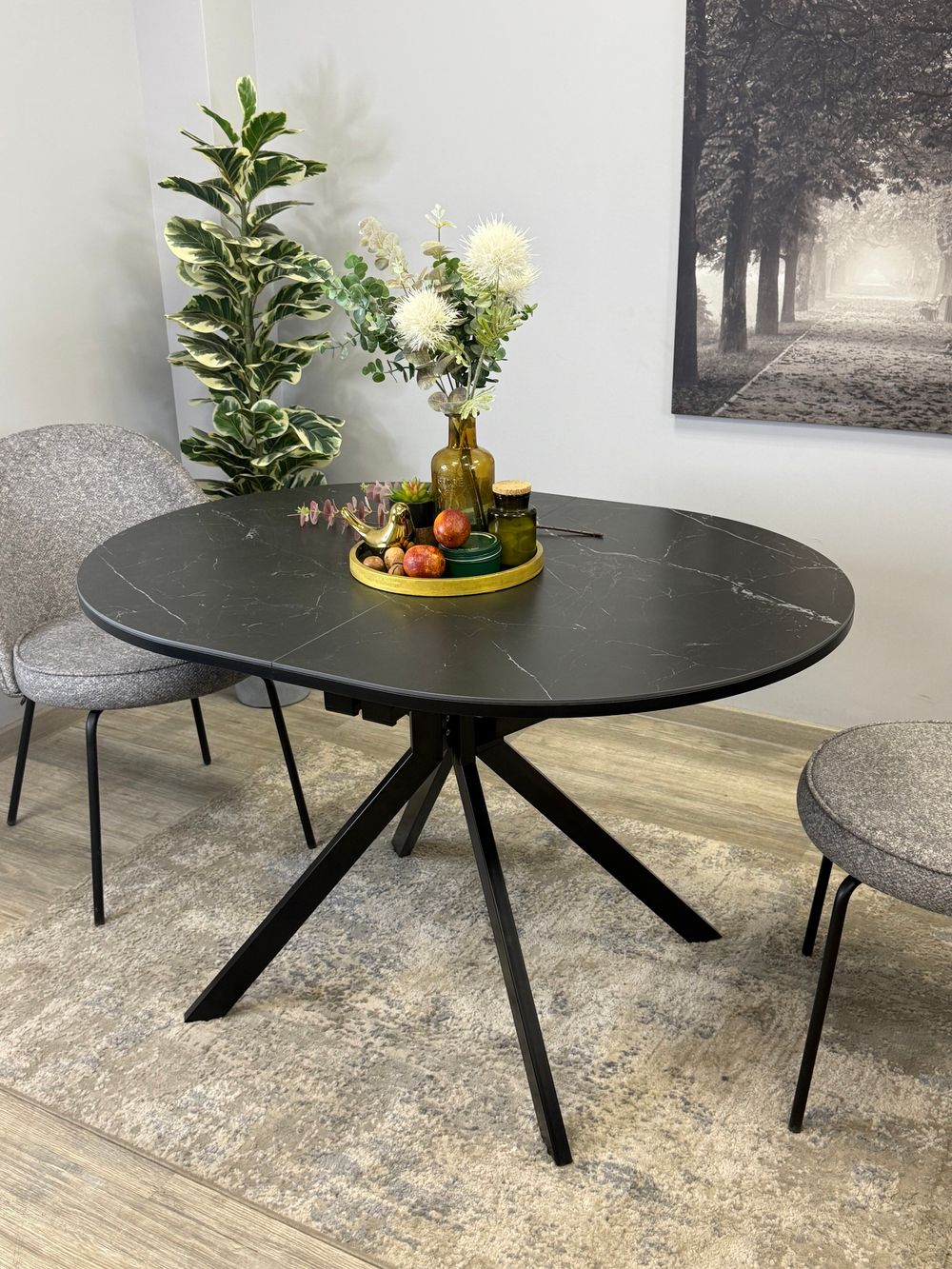 Стол KENNER DO1200 черный/керамика черная