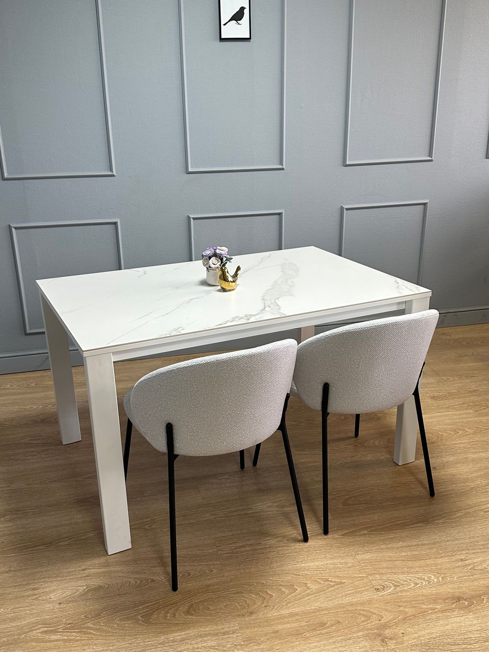 Стол KENNER BL1300 белый/керамика мрамор белый