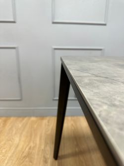 Стол KENNER KR1200 черный/керамика мрамор серый глянец