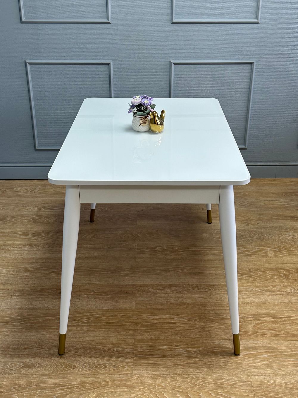 Стол KENNER 1100K белый/стекло белое глянец