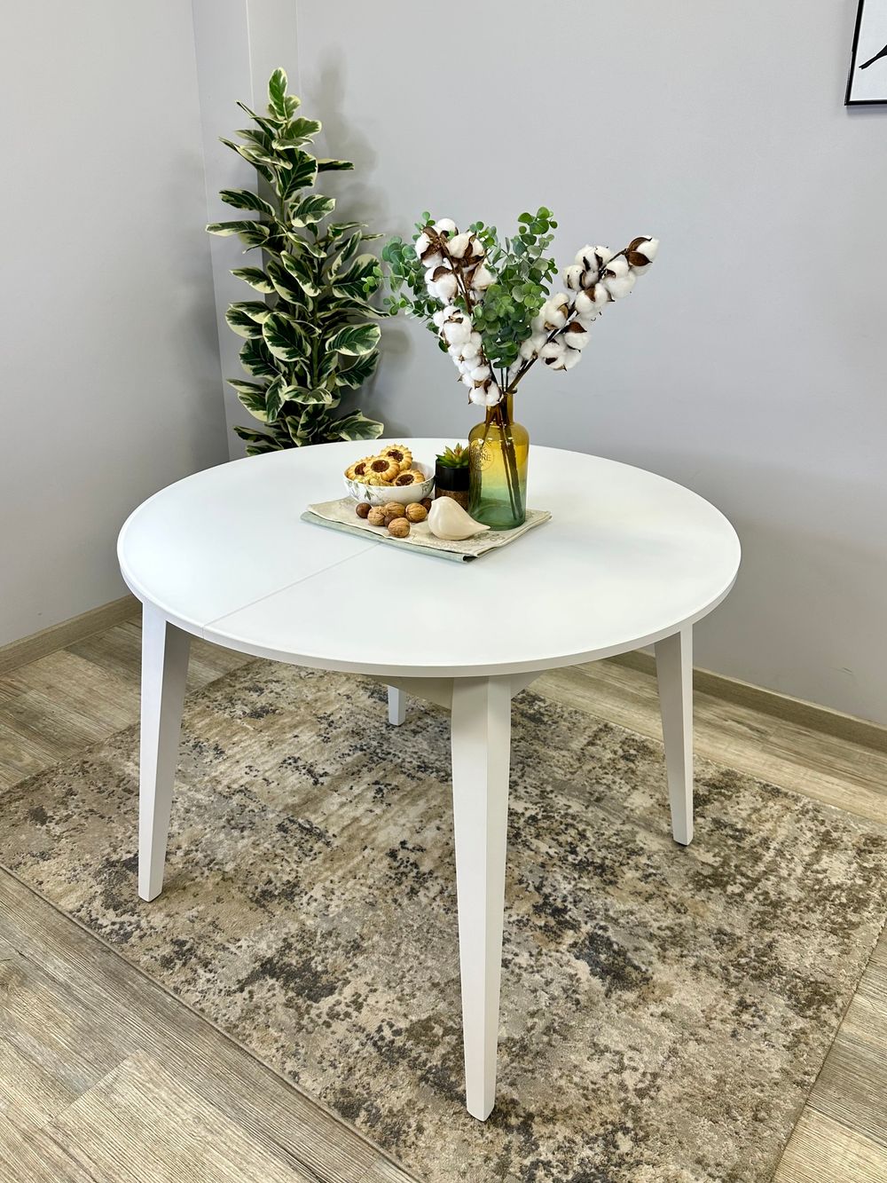 Стол KENNER 1000 М белый/стекло белое сатин