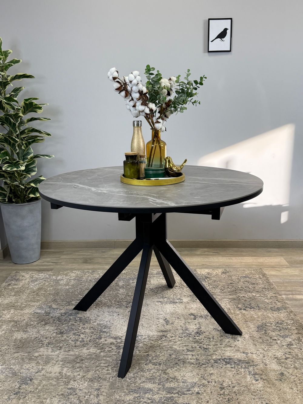 Стол KENNER AR1000 черный/керамика серая