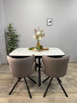 Стол DF1250 черный/керамика белая глянец