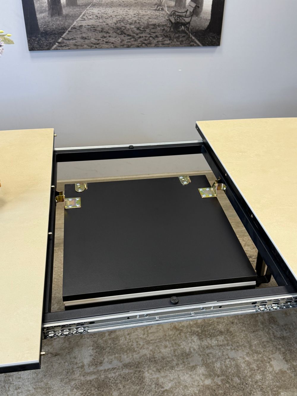 Стол Kenner AK1400, черный/керамика OKARA LIGHT YELLOW арт.170185