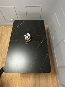 Стол KENNER DC1300 черный/керамика мрамор черный