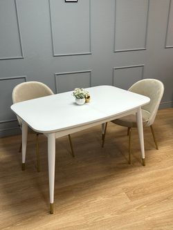 Стол KENNER K1200 белый/стекло белое сатин