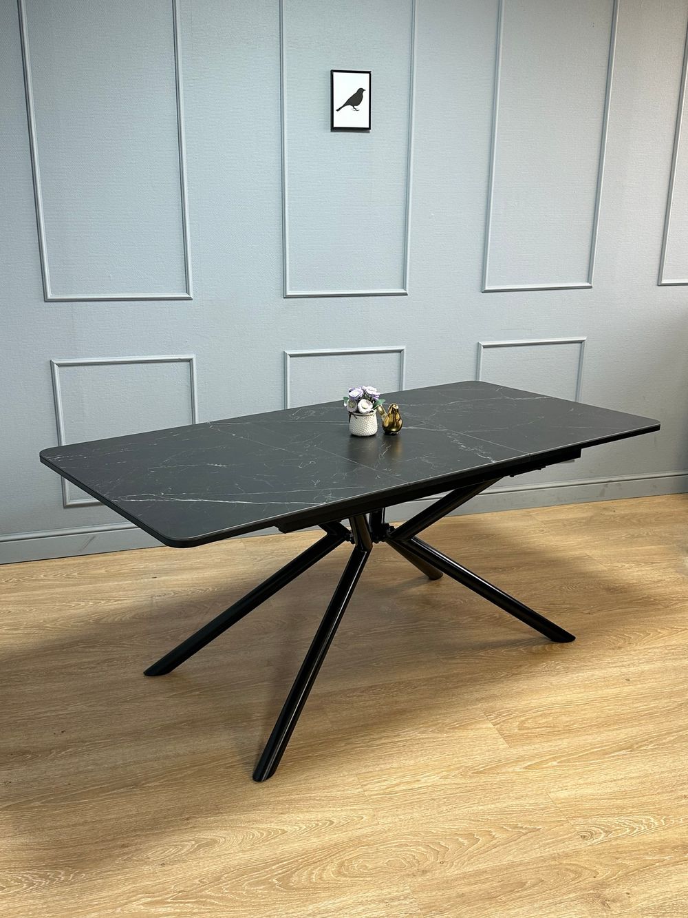 Стол KENNER DC1300 черный/керамика мрамор черный