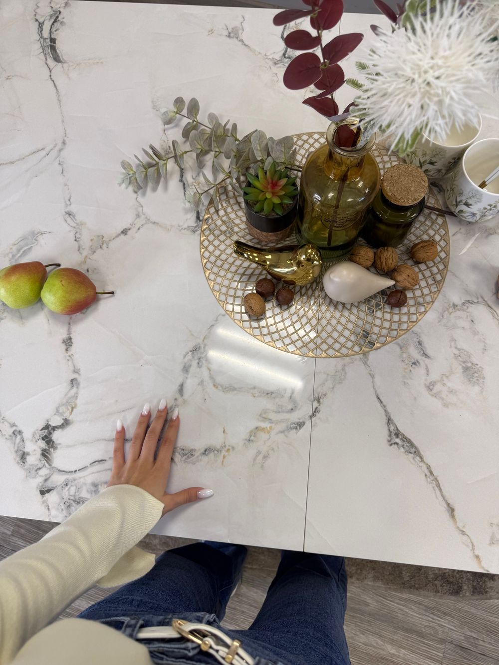 Стол Kenner LDs1600, белый/керамика TIANSHAN WHITE