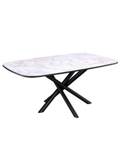 Стол KENNER DF1550 черный/керамика белая глянец