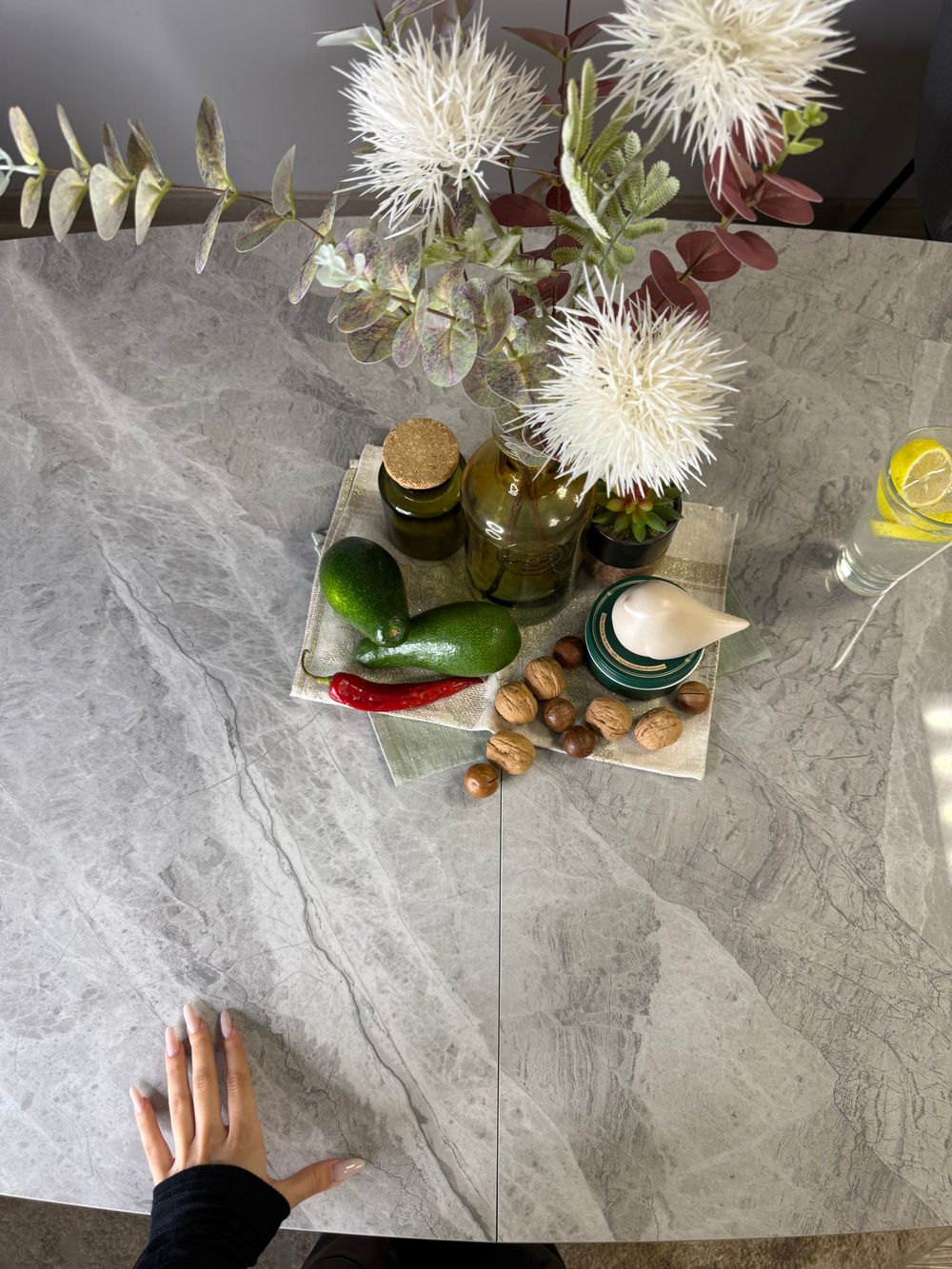 Стол Kenner BR1200, черный/керамика ITALIAN MIDDLE GRAY