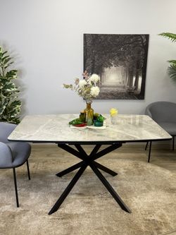 Стол KENNER BR1400 черный/керамика серая