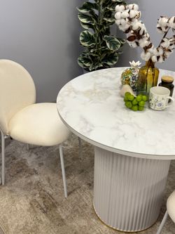 Стол Kenner LD900, белый/керамика мрамор белый глянец