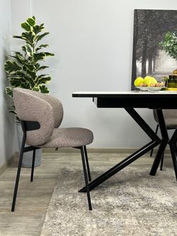 Стол KENNER DM1400 черный/керамика золотая