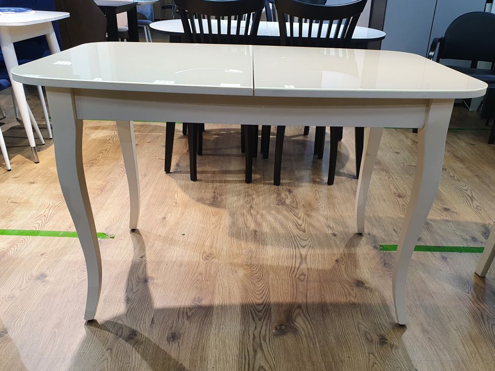 Стол KENNER 1200М  крем/стекло крем глянец