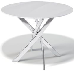 Стол KENNER R1000 белый/стекло белое глянец