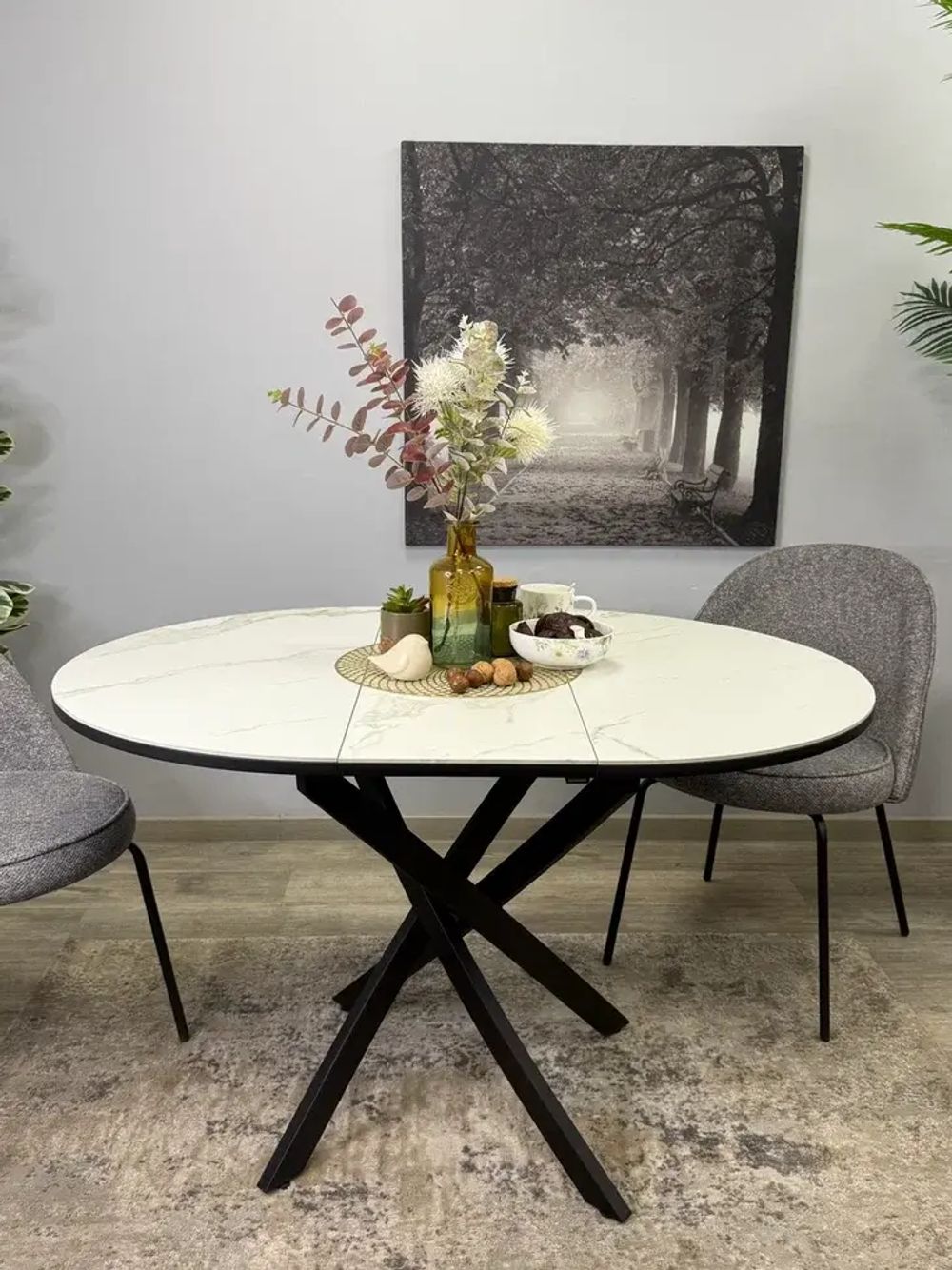 Стол KENNER R900 черный/керамика белая