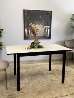 Стол KENNER LK900 черный/керамика CARMEN LIGHT GRAY