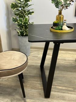 Стол KENNER AZ1200 черный/керамика мрамор черный