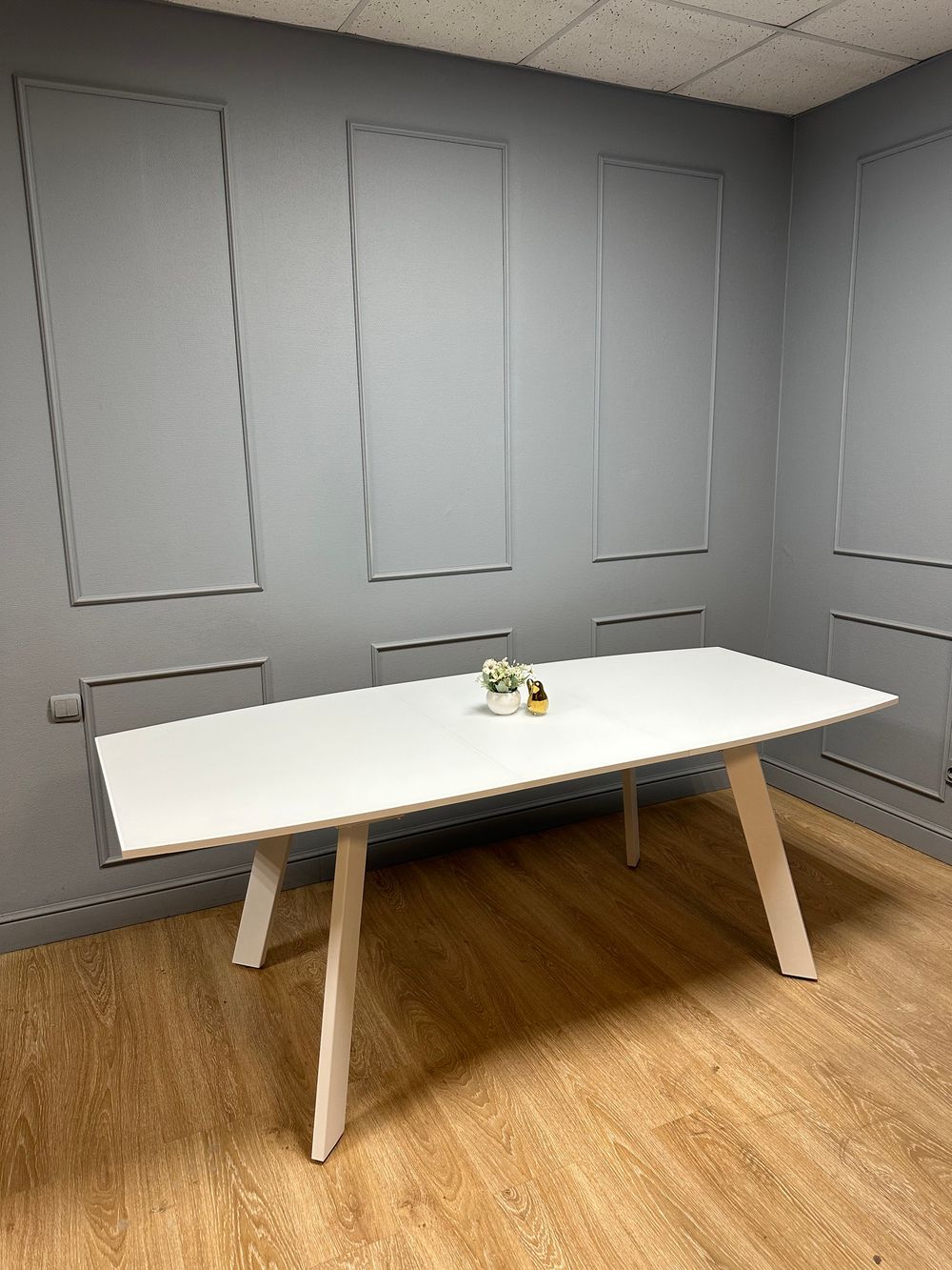 Стол KENNER SL1600 белый/стекло белое сатин