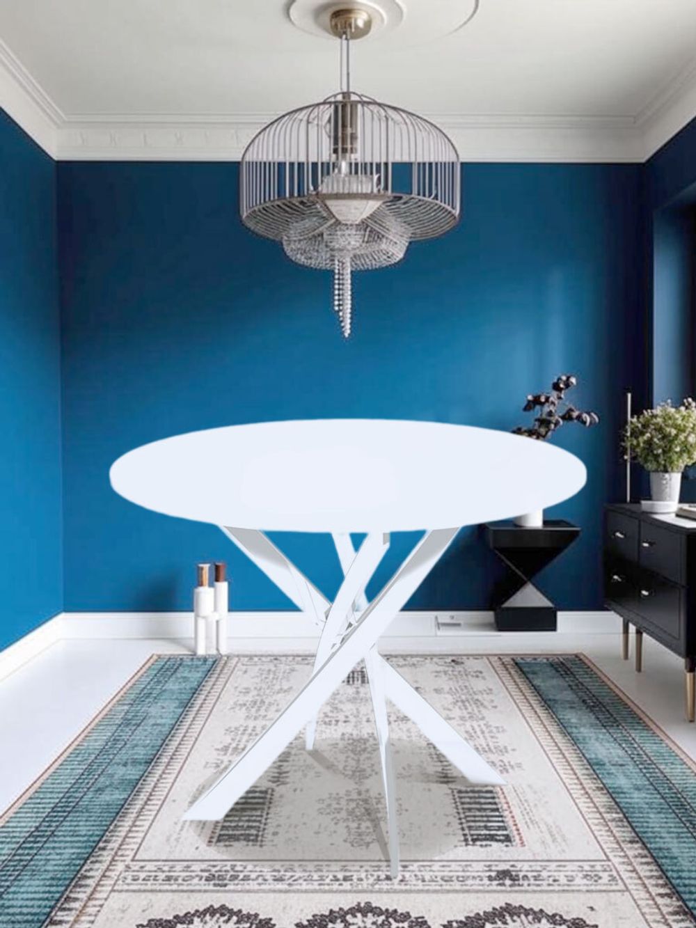 Стол KENNER R1000 белый/стекло белое глянец