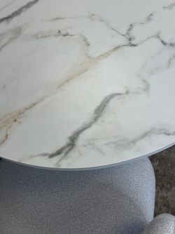 Стол KENNER LD2000 белый/керамика мрамор золотой