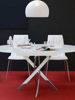 Стол KENNER R1100 белый/стекло белое глянец