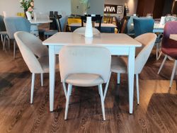 Стол KENNER 900 М белый/стекло белое сатин