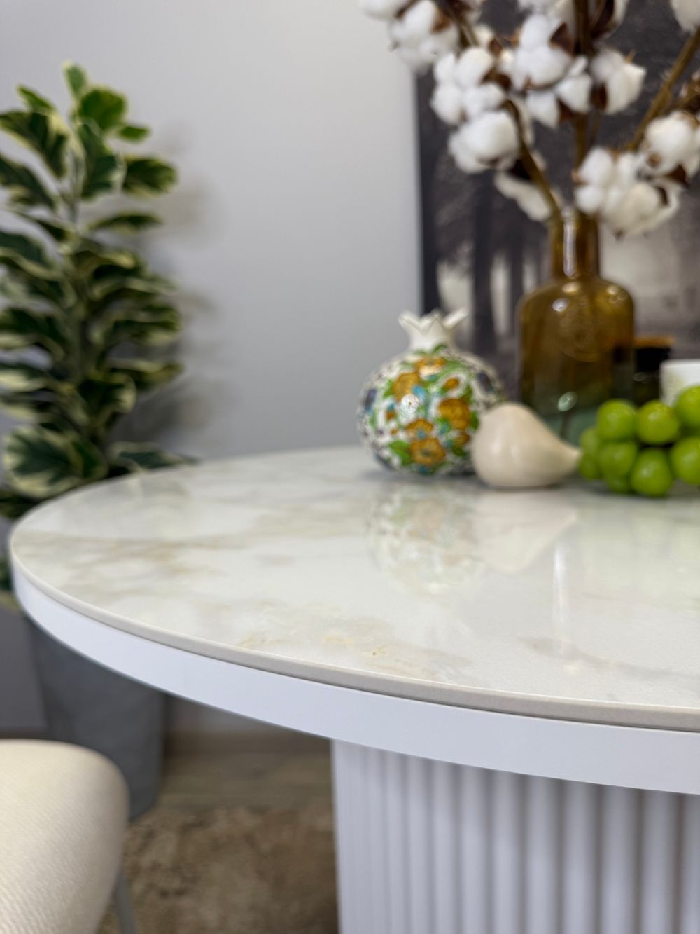 Стол Kenner LD900, белый/керамика мрамор белый глянец